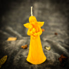 Beeswax Cat Guardian Spirit Spell Candle for pet protection and healing, featuring an orange beeswax candle with spiritual design.