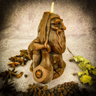 Beeswax Domovyk House Gnome spell candle from Parlour of Wonders, orange beeswax candle for home blessing and protection.