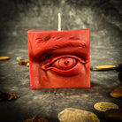 Beeswax Ex-Voto Eye Spell Candle by Parlour of Wonders, orange beeswax candle for vision, clairvoyance, and being seen.