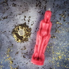Pink beeswax female figural spell candle by Parlour of Wonders, used for sympathetic magic and personal power rituals.
