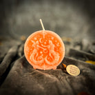 Beeswax Gemini Twins zodiac spell candle by Parlour of Wonders with pink wax, symbolizing communication, creativity, and adaptability.