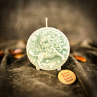 Pink beeswax Leo zodiac candle by Parlour of Wonders featuring a lion design, symbolizing creativity, confidence, and leadership.