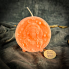 Pink beeswax Virgo Maiden zodiac spell candle by Parlour of Wonders, featuring a detailed maiden design for focus and healing.