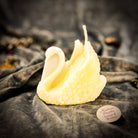 Beeswax elegant swan spell candle from Parlour of Wonders in deep red, showcasing graceful design and intricate detailing.