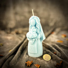 Yellow beeswax Lada Motanka spell candle by Parlour of Wonders, featuring traditional design for blessings, love, and protection.