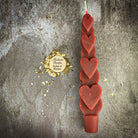 Yellow beeswax Love Spell Heart Taper Candle by Parlour of Wonders, designed for romance and attraction magic.