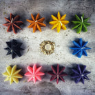 Yellow beeswax Mystic Star Spell Candle by Parlour of Wonders, used for manifestation and spiritual power magic.