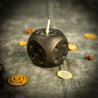 Beeswax Lucky Dice Spell Candle by Parlour of Wonders featuring yellow beeswax with dice design for gambling luck and good fortune.