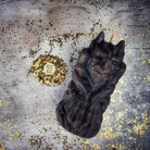 Yellow beeswax candle featuring a gargoyle protector for guardian and protection magic, by Parlour of Wonders.