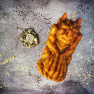 Beeswax Gargoyle Protector Spell Candle by Parlour of Wonders, featuring a yellow beeswax candle with guardian and protection magic symbols.