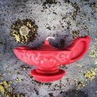 Yellow beeswax Aladdin's lamp spell candle by Parlour of Wonders, featuring intricate design for wish manifestation and magic.