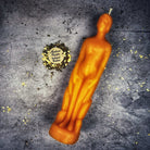 Yellow beeswax human figural spell candle by Parlour of Wonders for personal empowerment and intention magic.