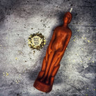 Yellow beeswax human figural spell candle by Parlour of Wonders for personal empowerment and intention magic.