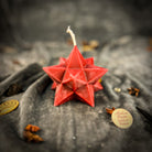 Yellow beeswax pentagram Merkaba candle by Parlour of Wonders with sacred geometry for protection and spiritual ascension