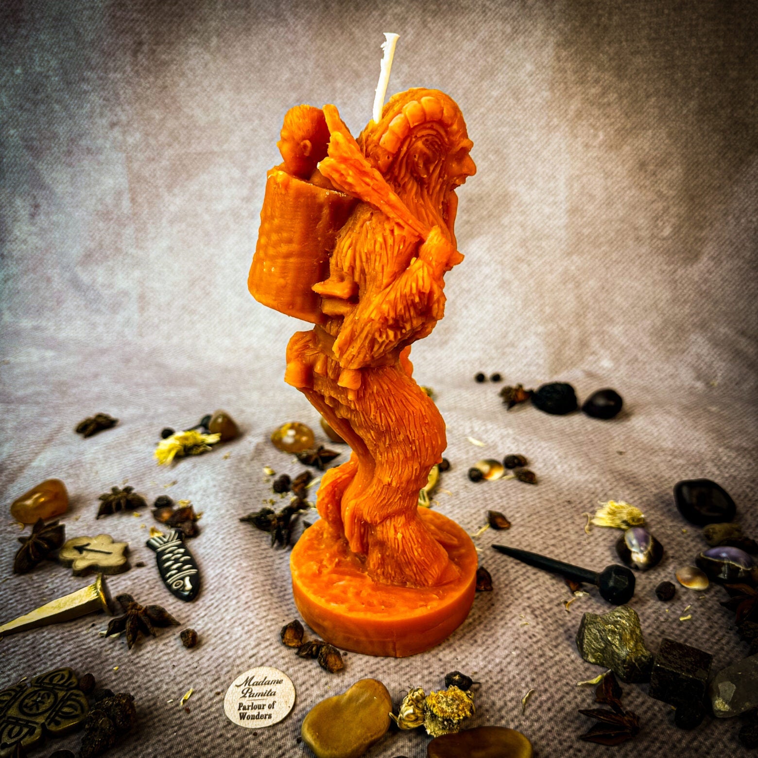 Parlour of Wonders Krampus Better Behavior Candle Spell Kit with black candles and ritual tools for behavior change.