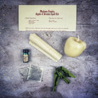 Parlour of Wonders Apple of Avalon Candle Spell Kit with black candles and magical symbols for love, abundance, and ancient magic.