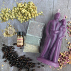 Parlour of Wonders Happy Marriage Candle Spell Kit with black candles for commitment and union, ideal for relationship rituals.