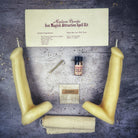 Black sex magick candle spell kit by Parlour of Wonders featuring a phallus-shaped candle for passion and desire rituals.