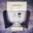 Black candle spell kit with Phallus symbol for passion and desire, designed for sex magick rituals by Parlour of Wonders.