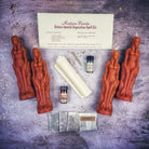 Deluxe Smooth Separation Candle Spell Kit by Parlour of Wonders featuring black candles for peaceful parting and love direction.