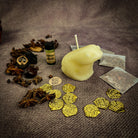 Lucky Money Frog Candle Spell Kit by Parlour of Wonders, includes candles and tools for abundance and prosperity spells.