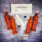 Deluxe Smooth Separation Candle Spell Kit for Male/Male from Parlour of Wonders, featuring black candles for peaceful parting and love.