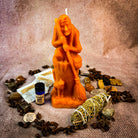 Black Candle Spell Kit with herbs and symbols from Parlour of Wonders for Baba Yaga blessings, wisdom, and protection.