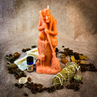 Black Candle Spell Kit for protection and wisdom by Parlour of Wonders, featuring candles and ritual tools for Baba Yaga blessings.