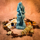Parlour of Wonders Blessings of Baba Yaga Candle Spell Kit with black candles for wisdom and protection in a mystical setting.