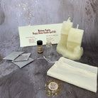 Black Candle Spell Kit for home protection, harmony, and blessings by Parlour of Wonders, includes candles and ritual tools.