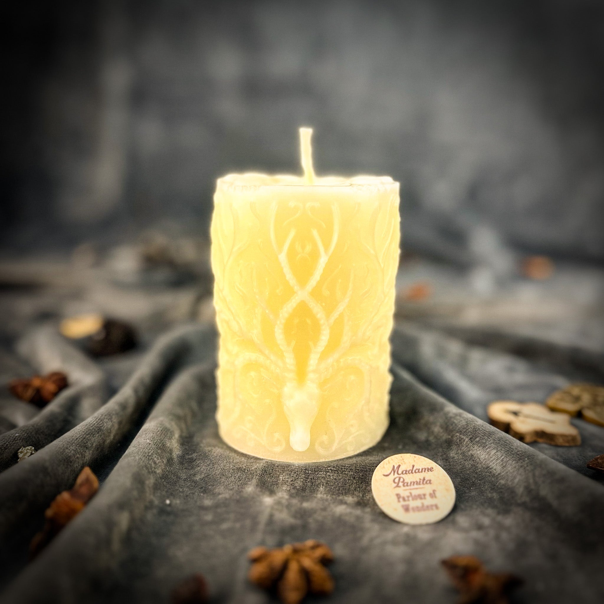 Parlour of Wonders Stag of the Quest Candle Spell Kit with brown candle, symbolic stag, and spiritual guidance elements.