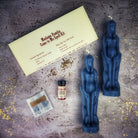Come to Me Candle Spell Kit for female/female love and passion, featuring brown candles and grounding elements, by Parlour of Wonders.