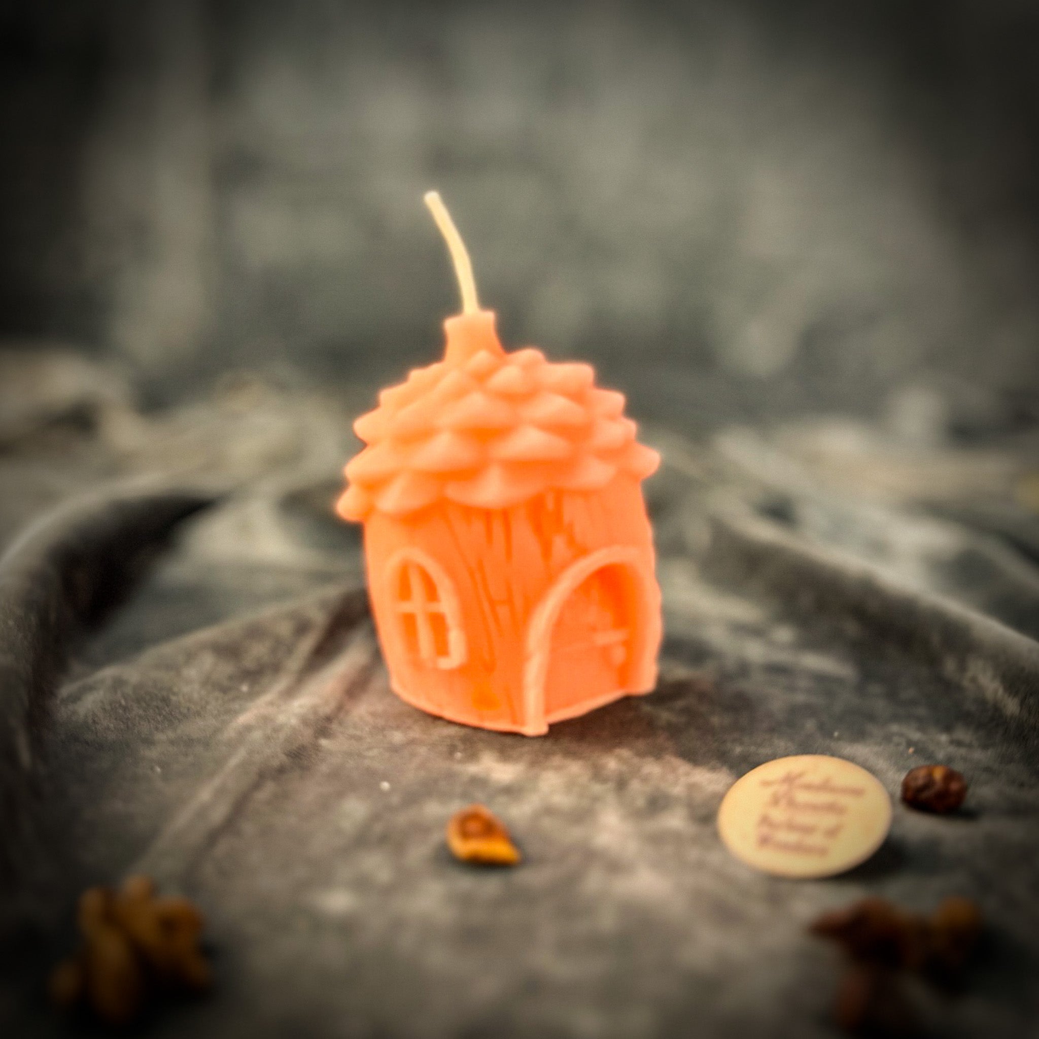 Parlour of Wonders Pinecone of Protection Candle Spell Kit with brown candles, fairy magic, and guardian energy elements.