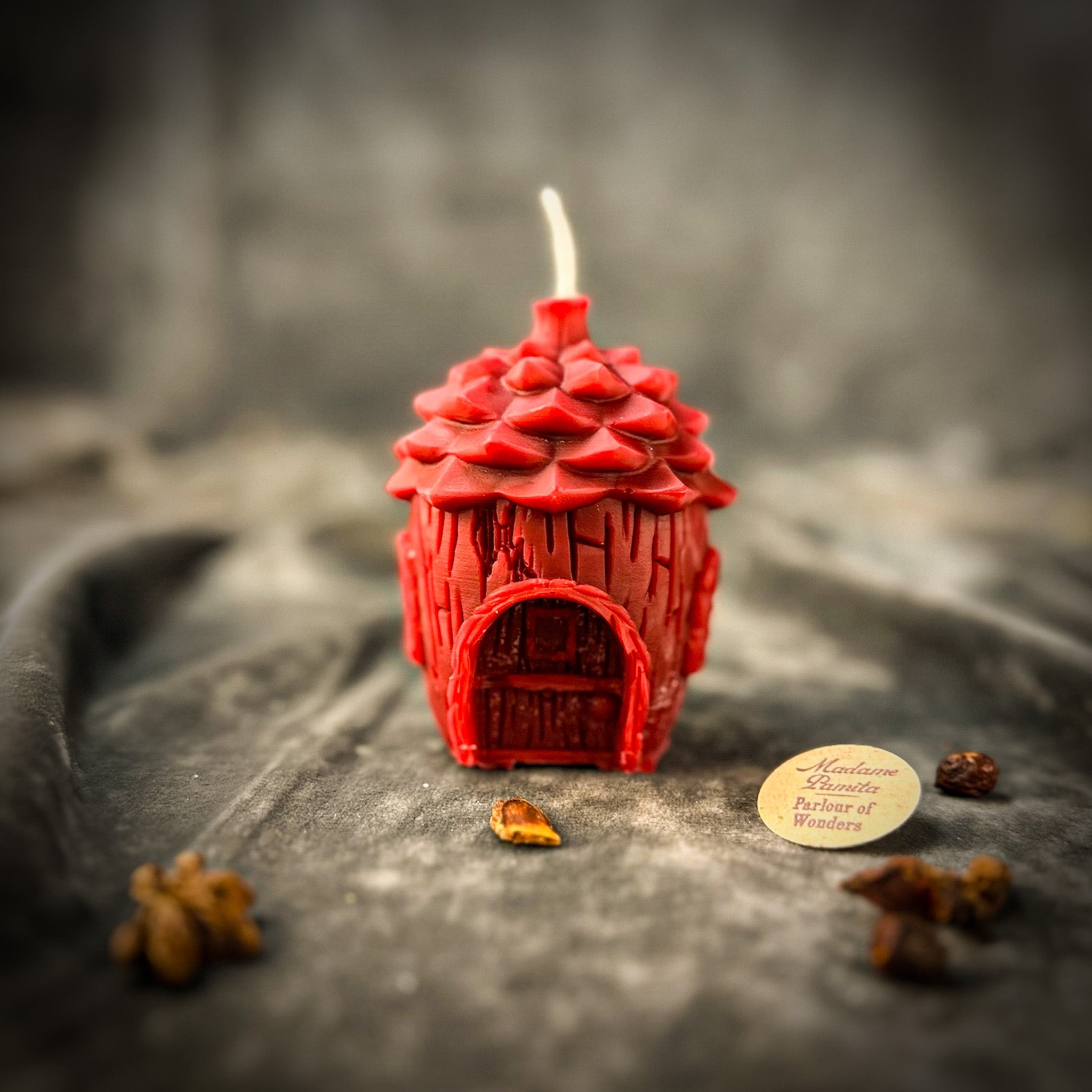 Pinecone of Protection Candle Spell Kit by Parlour of Wonders with grounding pinecone, fairy magic, and guardian energy elements.