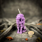 Parlour of Wonders Proud Lion Candle Spell Kit with brown grounding candle for courage and leadership magic.