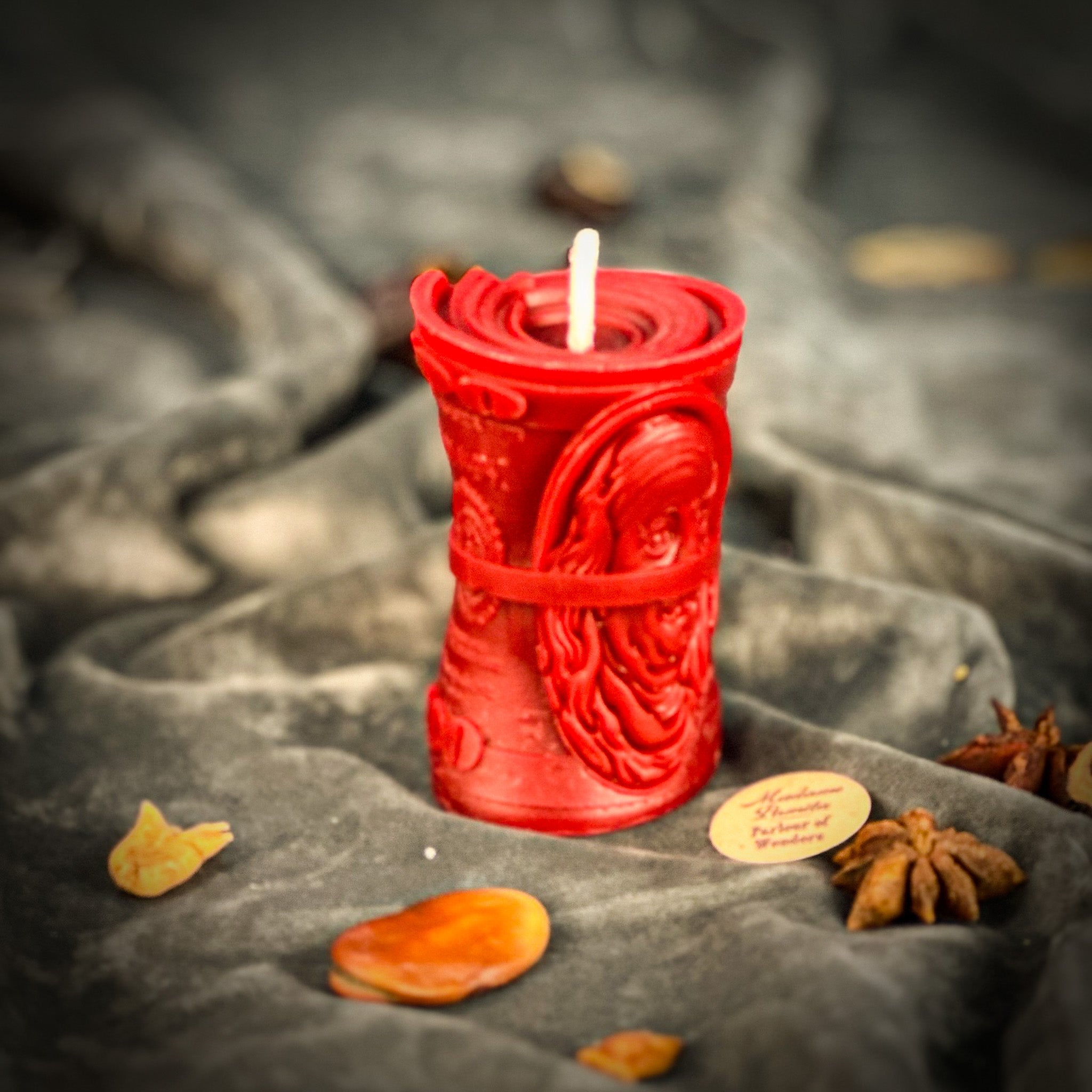 Green Candle Spell Kit for debt collection and fair compensation by Parlour of Wonders, featuring candles and magical tools.