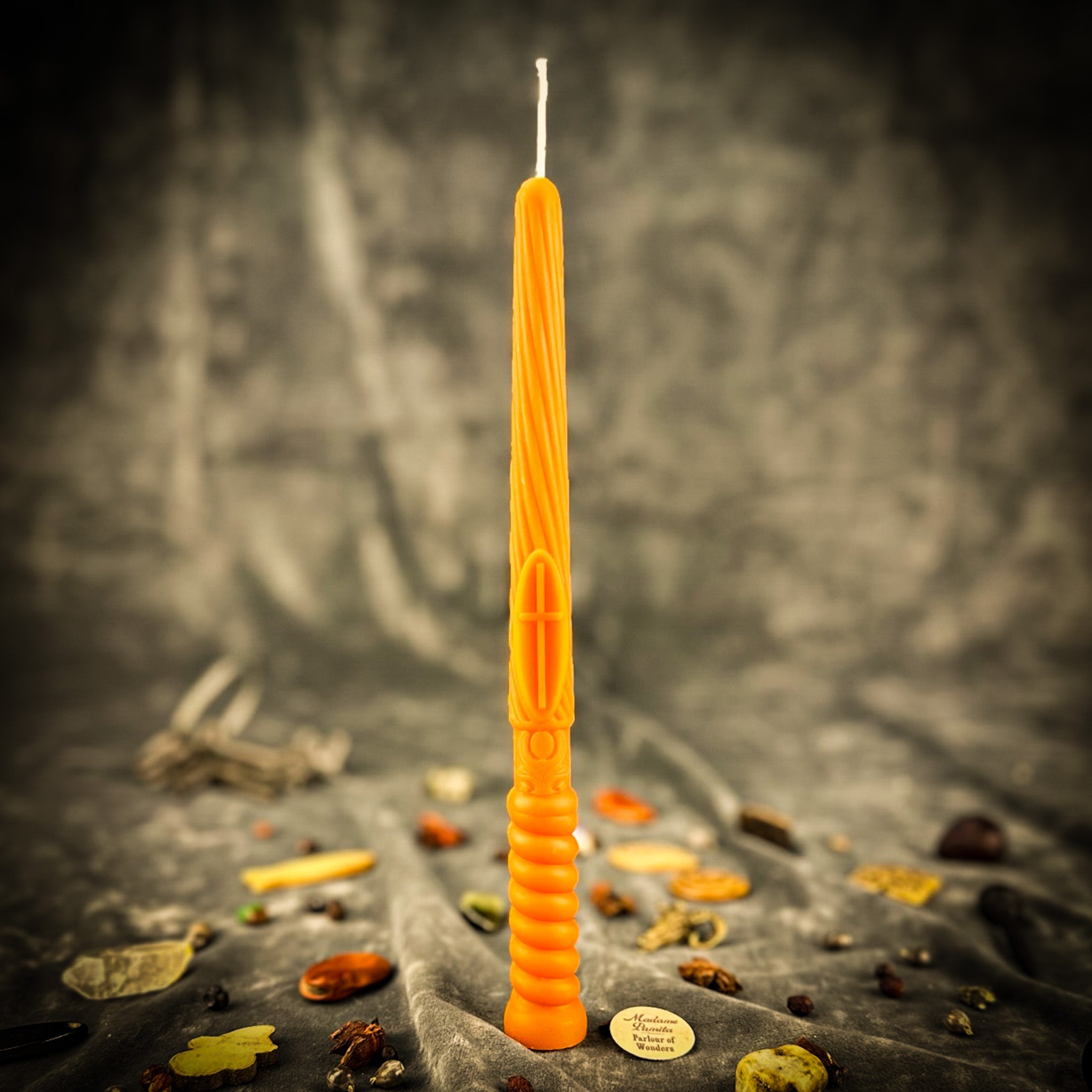 Green Gromnica Candlemas Candle Spell Kit by Parlour of Wonders for Slavic protection and blessing magic, includes candles and ritual items.