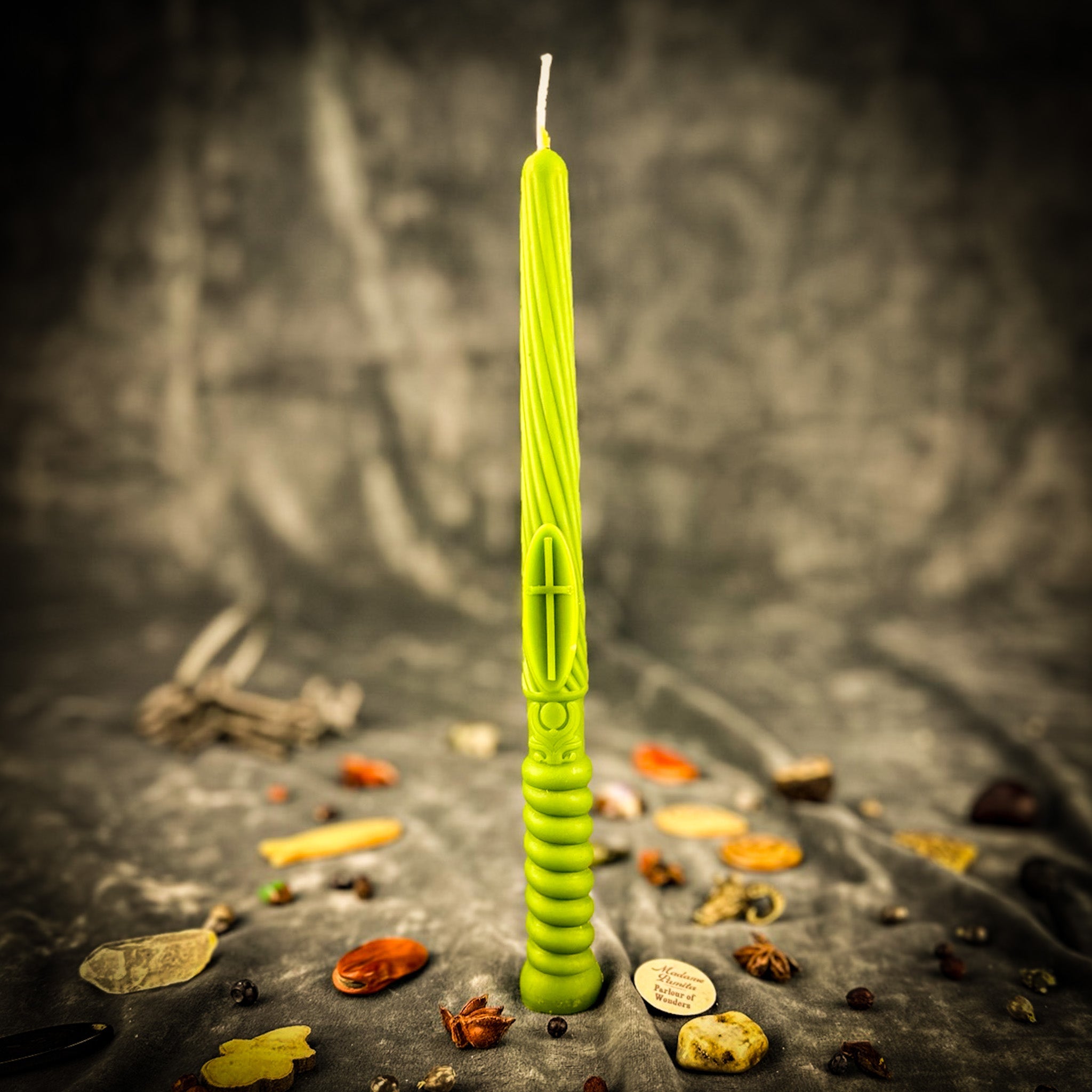 Parlour of Wonders Gromnica Candlemas Candle Spell Kit with green candles for Slavic protection and blessing magic.