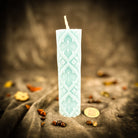 Parlour of Wonders Khrest Cross candle spell kit with green pillar candles for protection, abundance, and sacred balance magic.