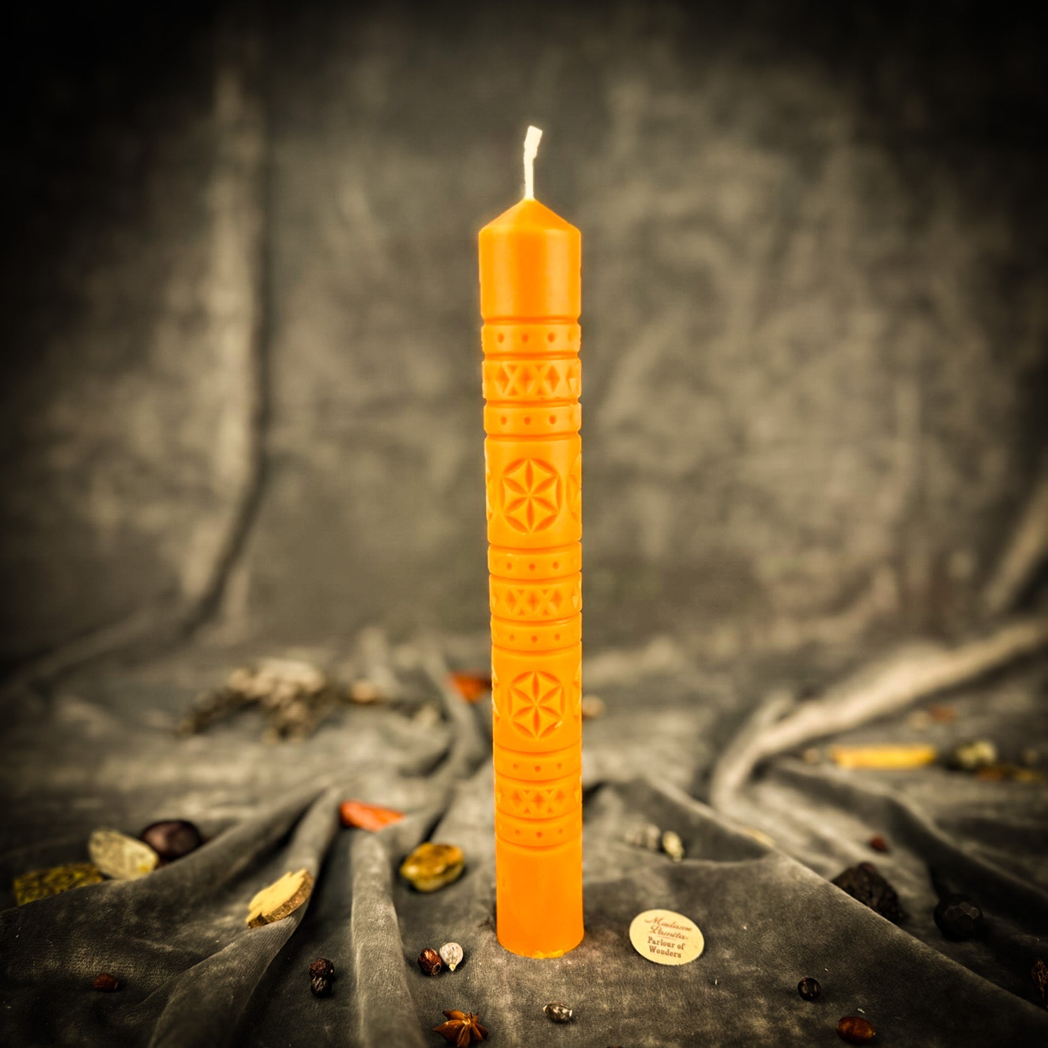Parlour of Wonders Rozetka Six Petal Rosette Candle Spell Kit with green candle for protection and harmony.