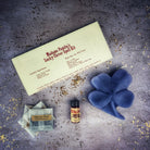Green Candle Spell Kit for good fortune with lucky clover symbols, from Parlour of Wonders, designed to attract luck and positive breaks.