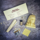 Black Hawk Justice Candle Spell Kit by Parlour of Wonders, featuring orange candle blocks for spirit guide and social justice magic.