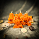 Parlour of Wonders School of Owls Candle Spell Kit with orange candles and wisdom symbols for academic success and creativity.