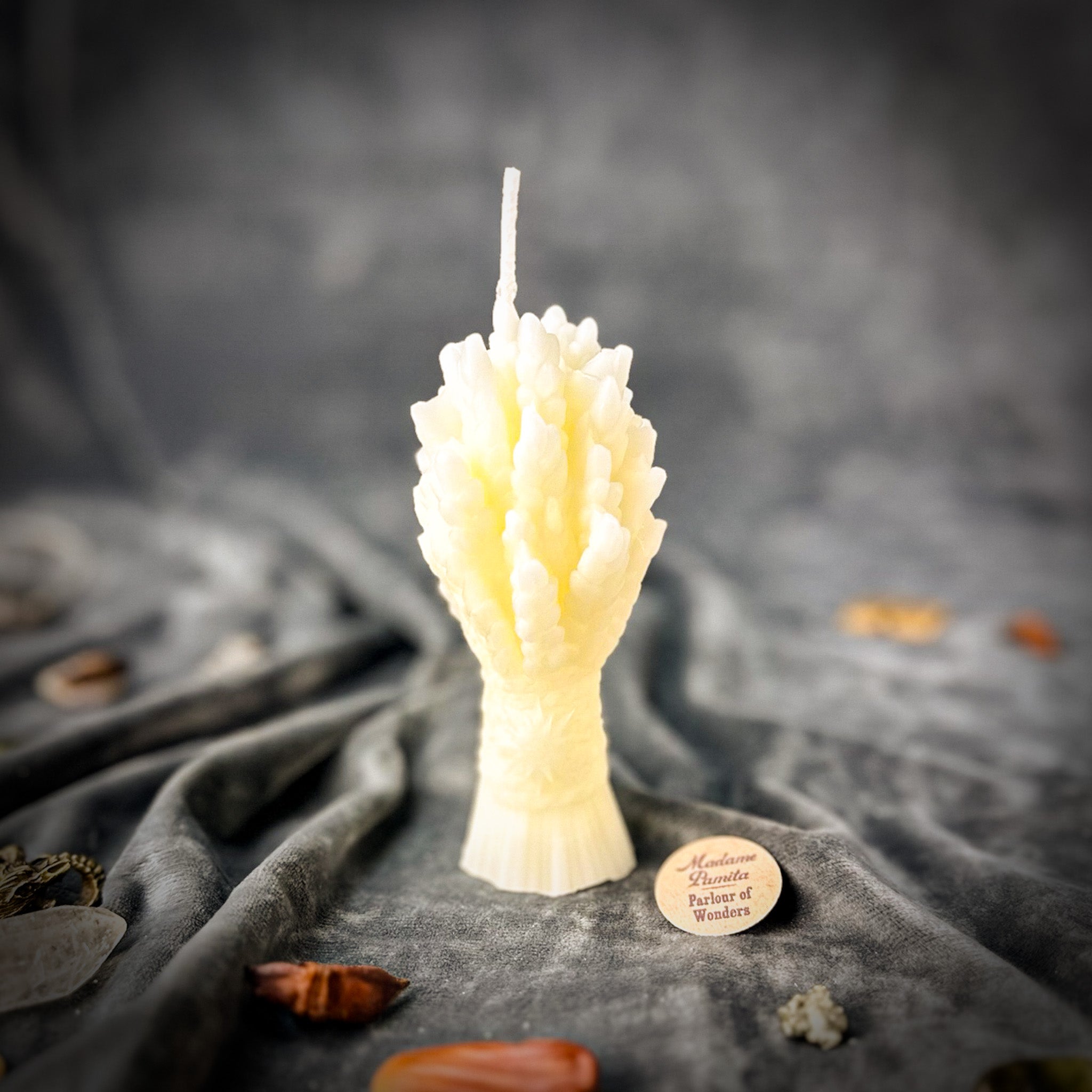 Parlour of Wonders Didukh Candle Spell Kit with orange candles and herbs for calling ancestors and new beginnings.