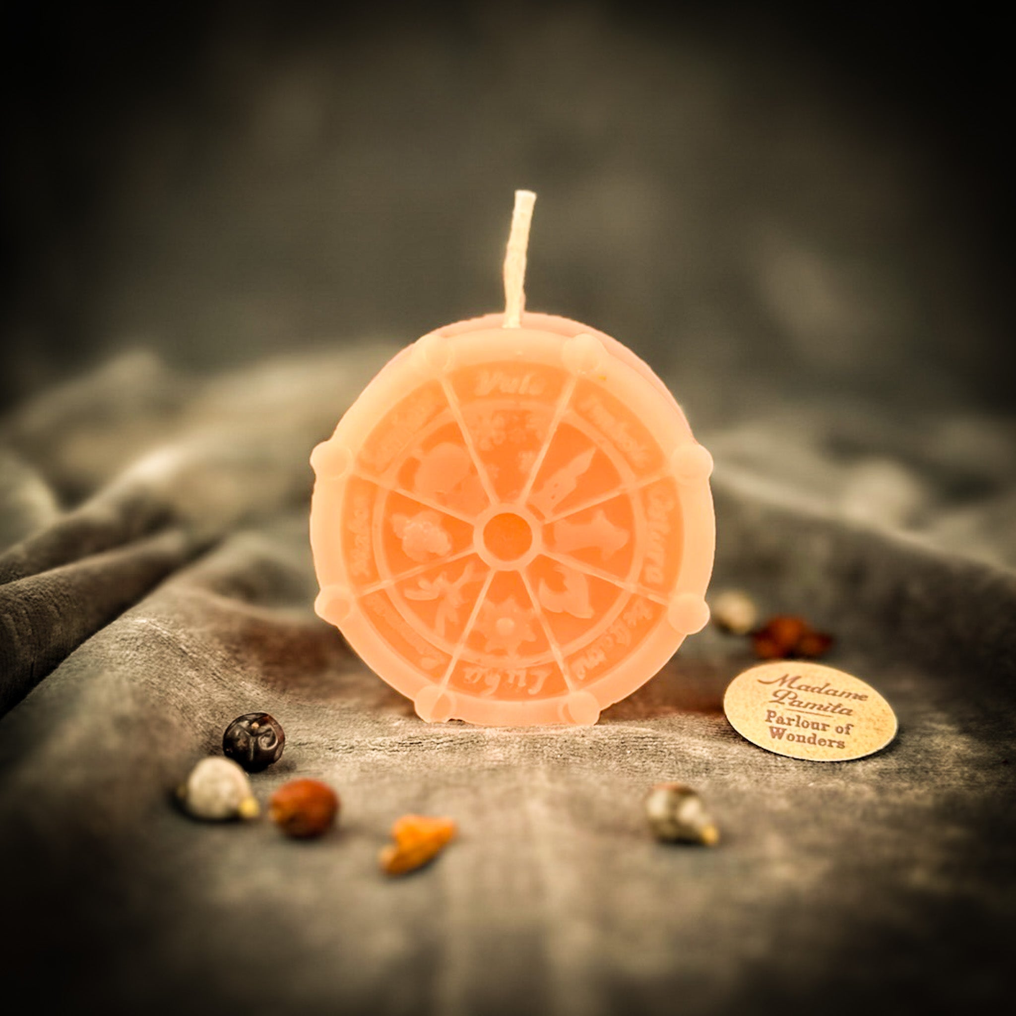 Orange Wheel of the Year Wishes Candle Spell Kit by Parlour of Wonders with candles and magical tools for Sabbat celebrations and seasonal magic.