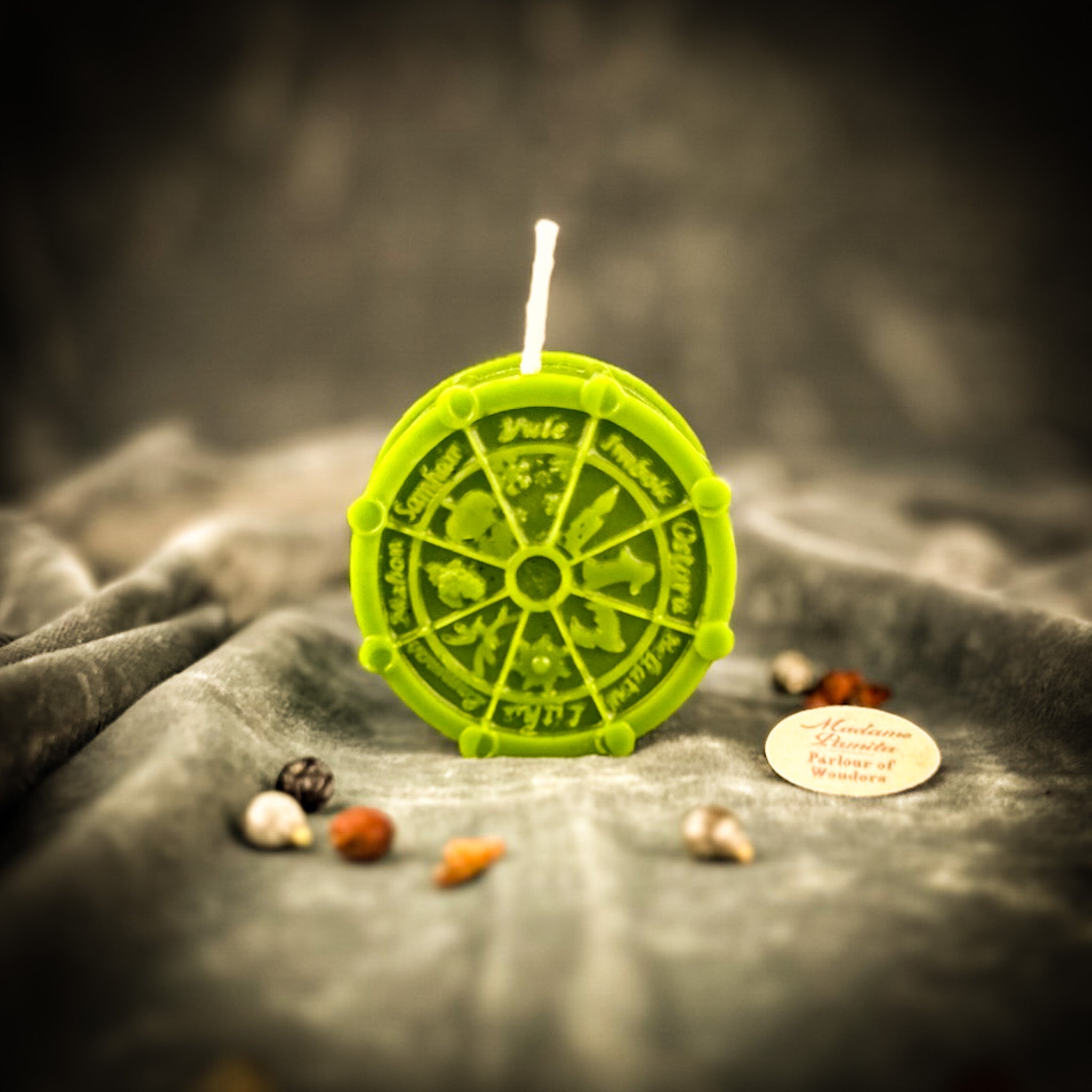 Parlour of Wonders Wheel of the Year Wishes Candle Spell Kit with orange candles for Sabbat celebrations and seasonal magic.