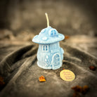 Parlour of Wonders cleansing mushroom fairy hut candle spell kit with orange candles for purification and renewal magic.
