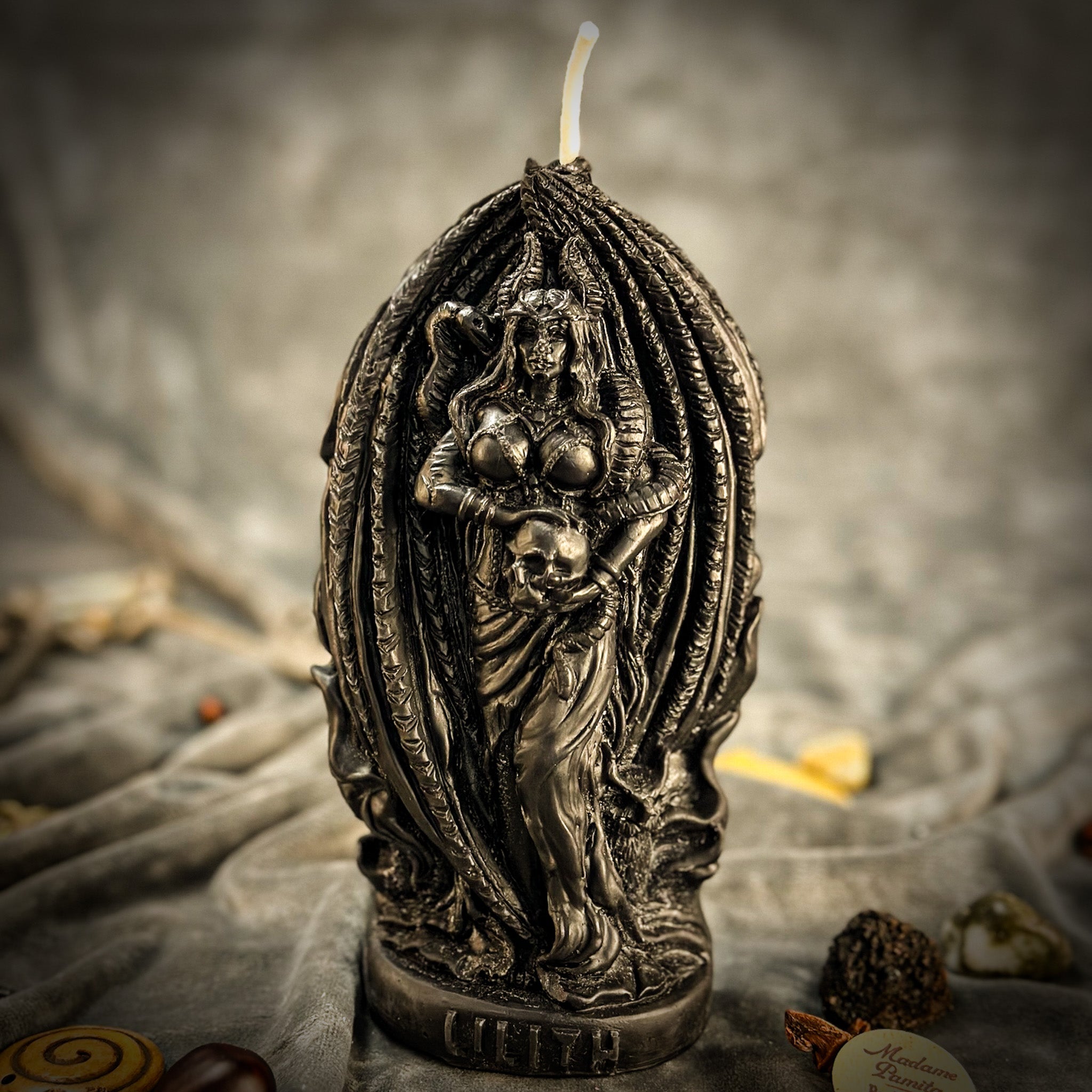 Lilith Feminine Empowerment Candle Spell Kit by Parlour of Wonders, featuring orange candles for independence and goddess magic.