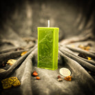 Parlour of Wonders Candle Spell Kit with orange candle for new beginnings and adventure magic, featuring mystical symbols and herbs.