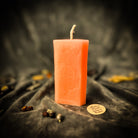 Orange Candle Spell Kit from Parlour of Wonders, featuring tools for luck and opportunity magic with the Wheel of Fortune theme.